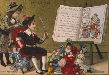 Tom Pouce, publicité pour le grand magasin Au Bon Marché, vers 1900
